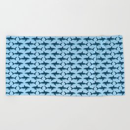 Pattern: Great White Shark  ~ Light Blue ~ (Copyright 2015) Beach Towel