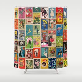 Zadro (Vintage Matchbox Wallpaper) Shower Curtain