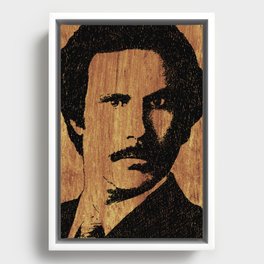 Will Ferrell Anchorman Ron Burgundy On Simulated Simulated Wood Framed Canvas