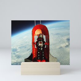 Toy Robot in Space! Mini Art Print