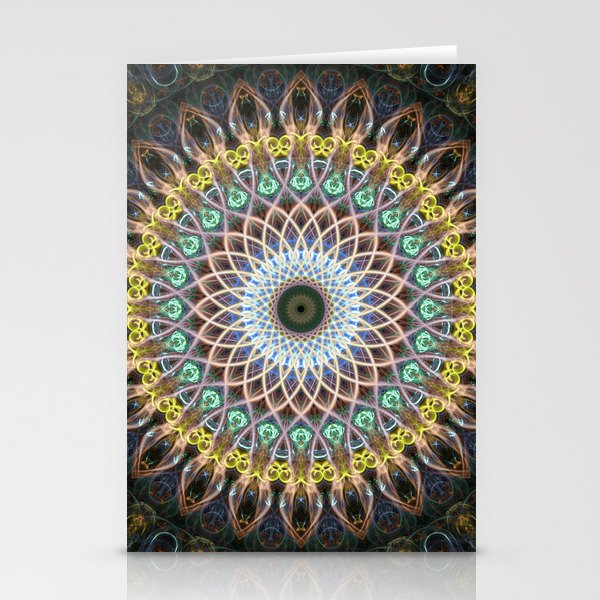 Brown and golden mandala Stationery Cards