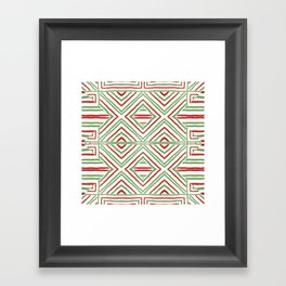 New Red & Green Holiday Pattern  Framed Art Print