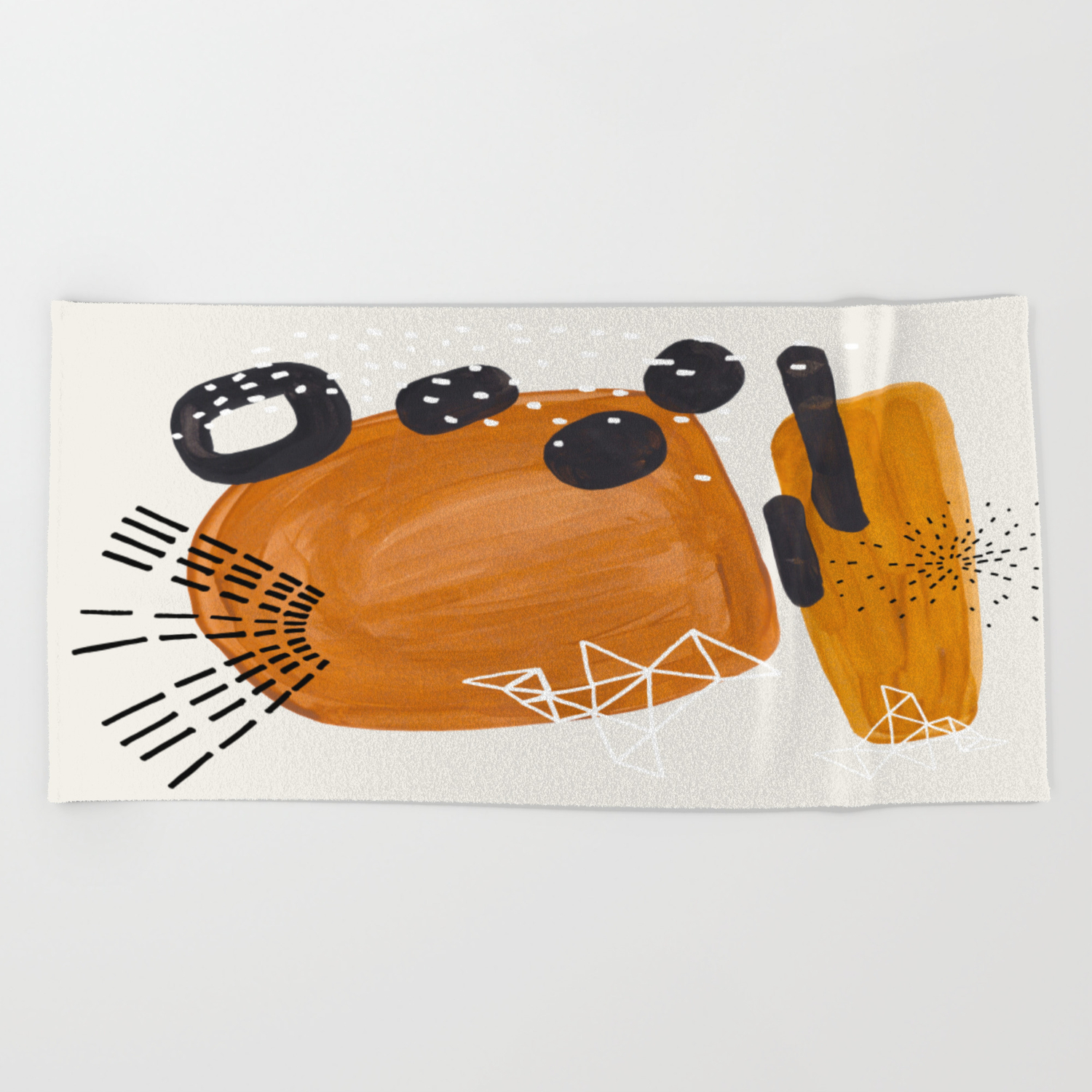 Fun Mid Century Modern Abstract Minimalist Vintage Brown Organic