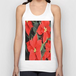 Beautiful Red Poinsettia Christmas Flowers Tank Top | Poinsettia, Poinsettiaday, Floral, Redleaves, Red, Mexicanplant, Holiday, Winter, Christmasplant, Colorful 