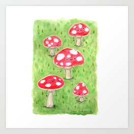 Sentient Mushrooms Art Print