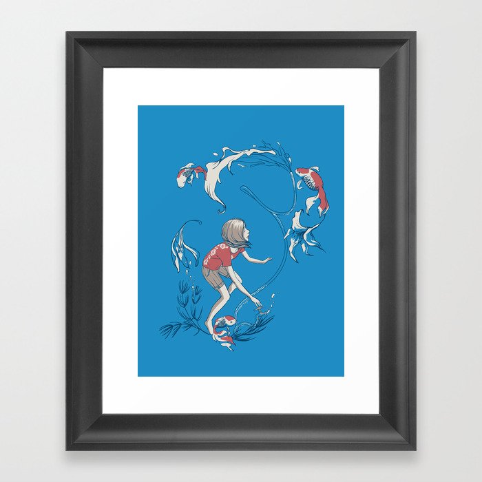 FISH AND WATER Framed Art Print