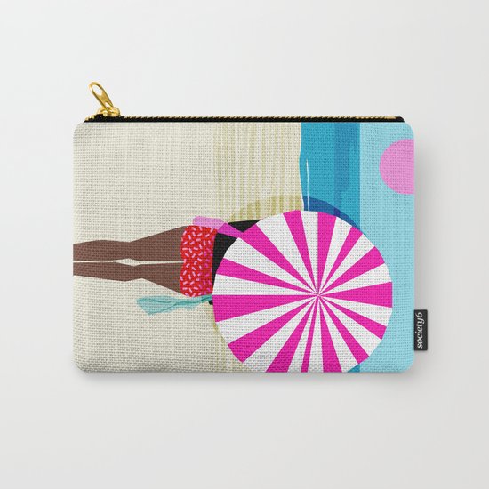 Fer Sure - throwback beach retro socal surfing sport 1980s neon classic 80s style memphis pop art Carry-All Pouch