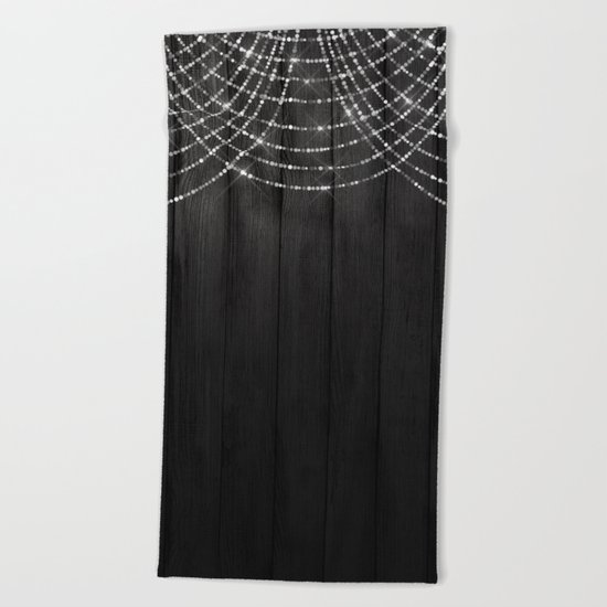 Fairy Lights on Wood 03 Beach Towel