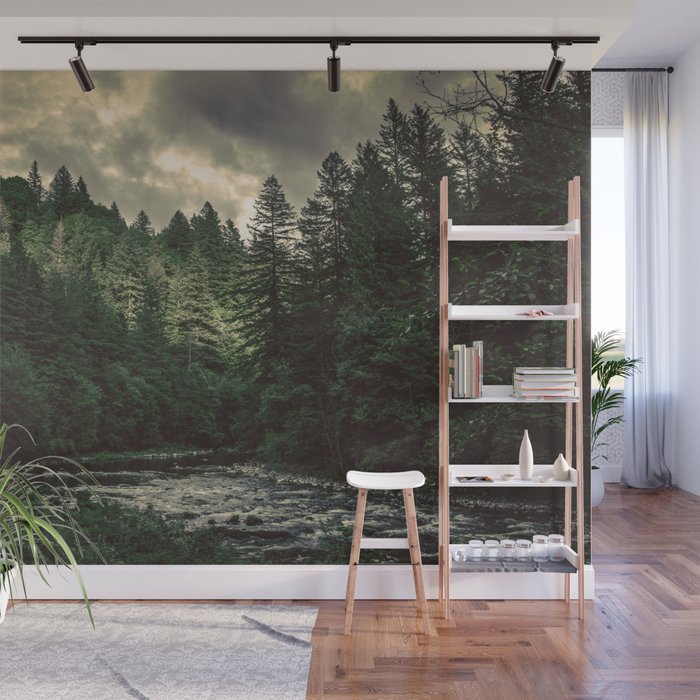 Pacific Northwest River Nature Photography Wall Mural By Cascadia Society6