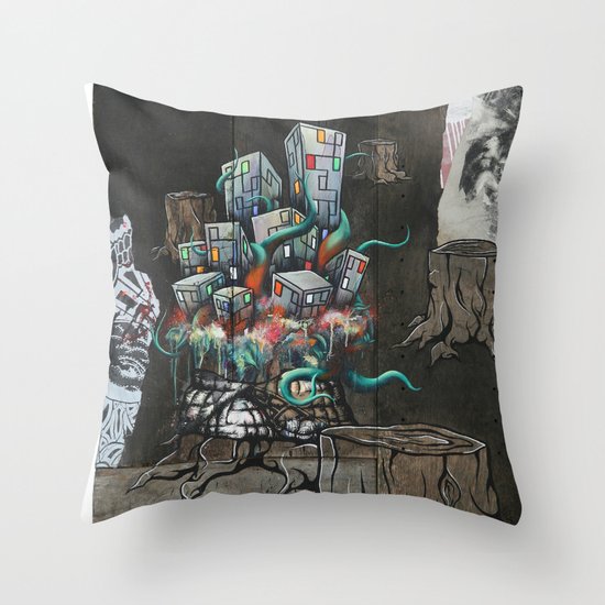 Mending the Stumped Throw Pillow
