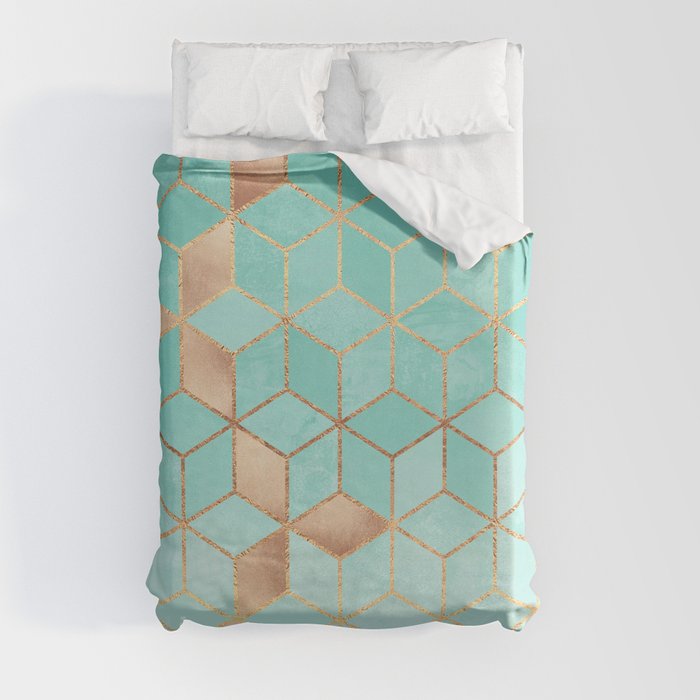 Soft Gradient Aquamarine Duvet Cover