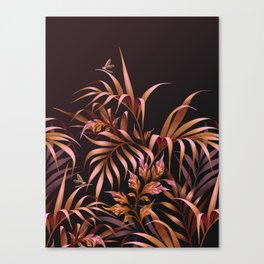 Palm Garden - Burnt Orange Canvas Print
