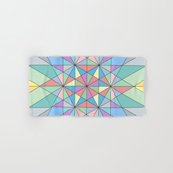 Colorful Pastel Mosaic Triangle Star Hand & Bath Towel