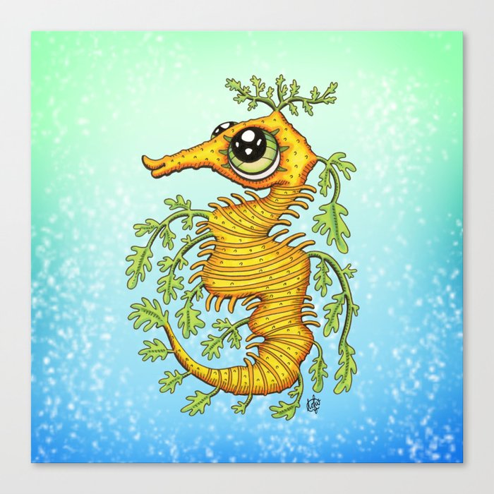 Happy Leafy Sea Dragon Canvas Print By Tofusquirrel Society6