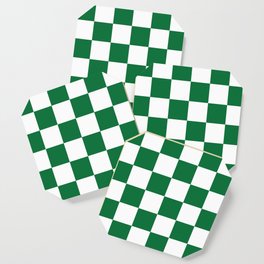 Checkered (Dark Green & White Pattern) Coaster