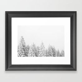 Snowy Evergreen Forest Framed Art Print