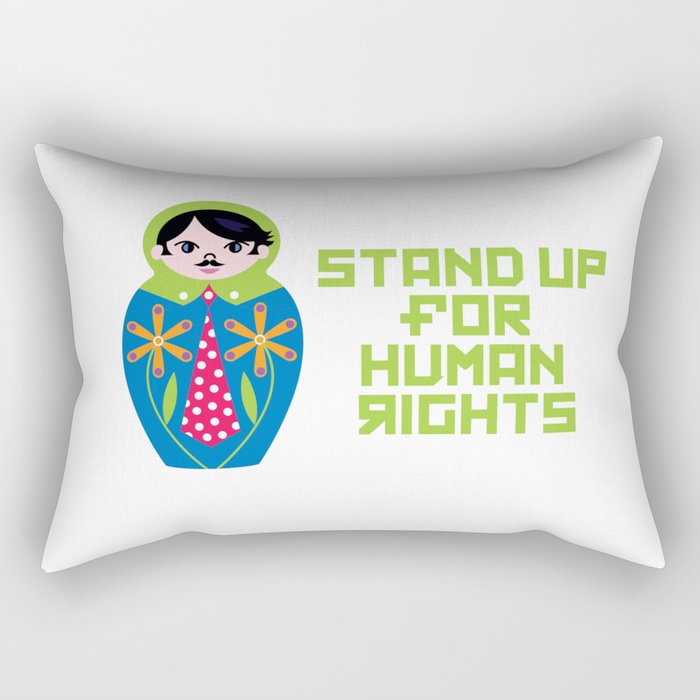 Stand for Human Rights—Male Nesting Doll Rectangular Pillow