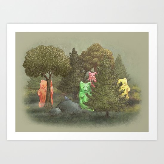 Wild Gummy Bears Art Print