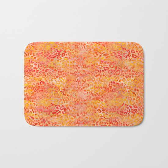 Orange Leopard Print Bath Mat