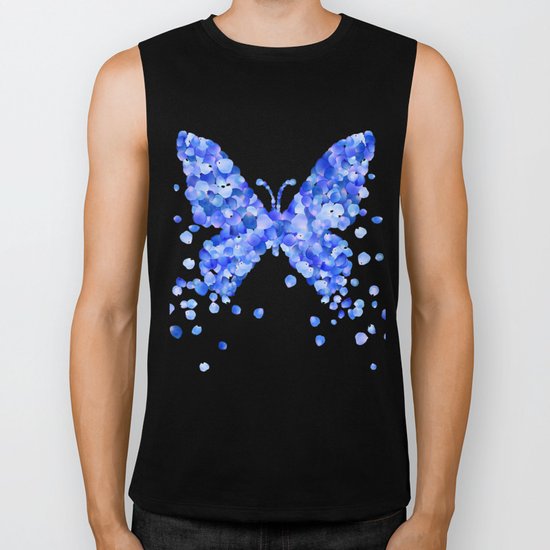 Blue Butterfly Biker Tank