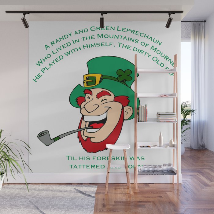 A Randy And Green Leprechaun St Patrick's Day Limerick Wall Mural