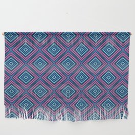 Blue and Purple Square Pattern Wall Hanging