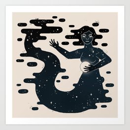 Space Mermaid Art Print