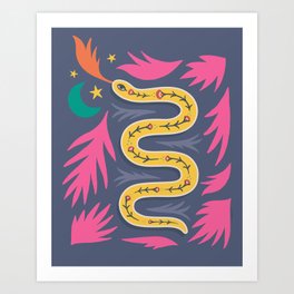 Snake Charmer | Hot Pink & Purple Art Print