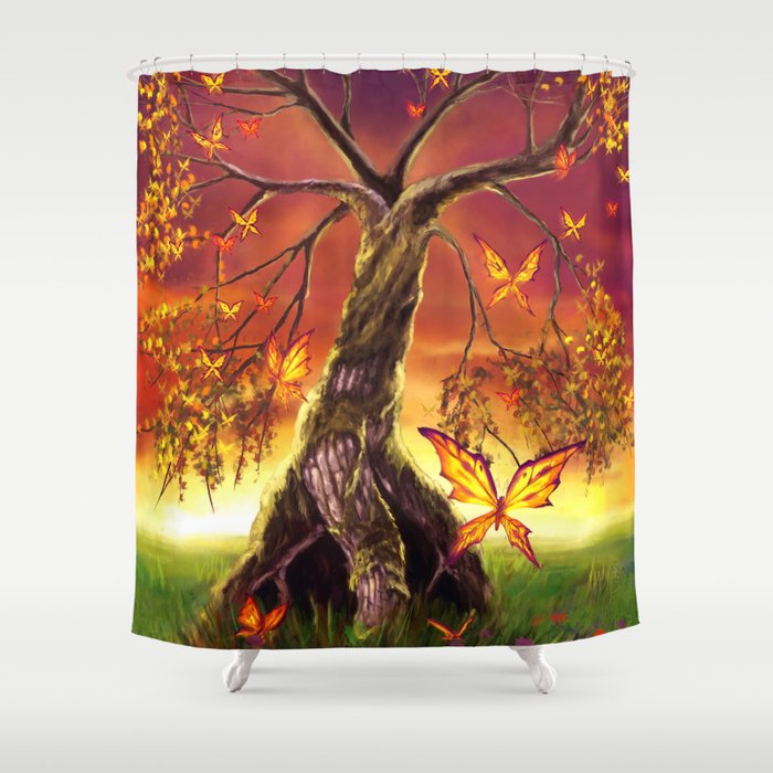 Butterfly Tree Shower Curtain