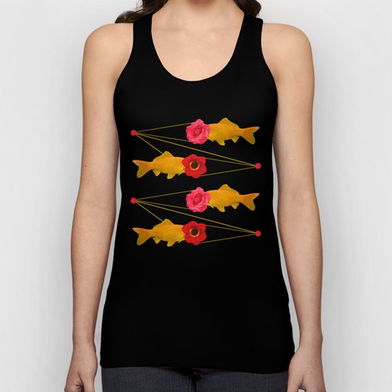 fishes and flowers Unisex Tank Top