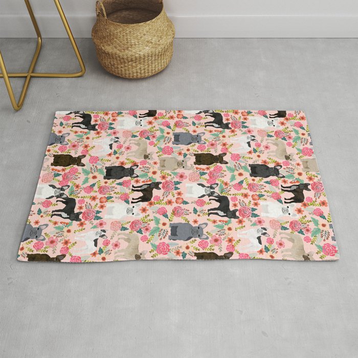 French Bulldog must have florals gifts dog breed pet lover frenchies forever Rug