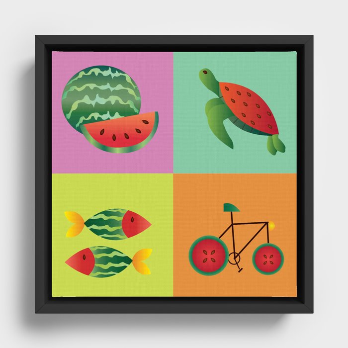 Watermelon Mix Framed Canvas