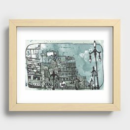 Gloomy Cityscape Recessed Framed Print