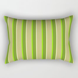 [ Thumbnail: Green, Pale Goldenrod, Dark Khaki & Chartreuse Colored Lines/Stripes Pattern Rectangular Pillow ]