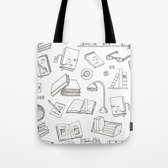 Book pattern Tote Bag