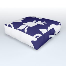 Chinoiserie Silhouette Navy Outdoor Floor Cushion