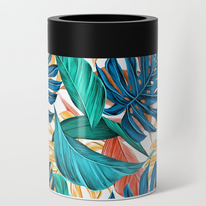 leaves tropical summer Can Cooler