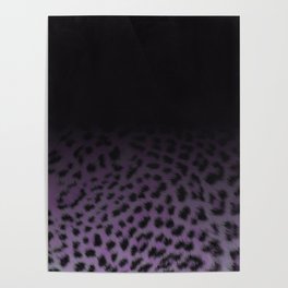 Leopard print ombre purple Poster