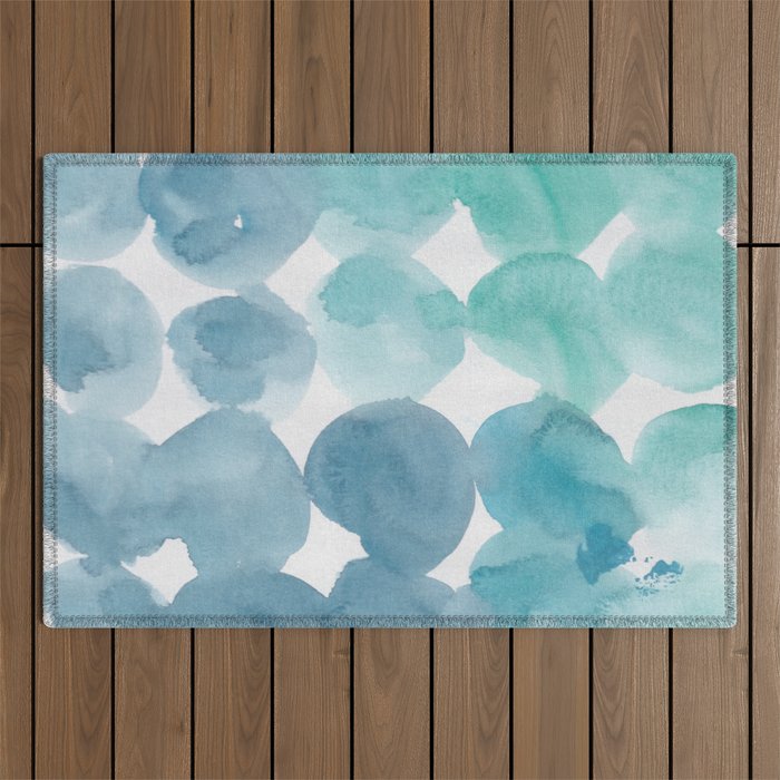 8   |  190408 Blue Abstract Watercolour Outdoor Rug