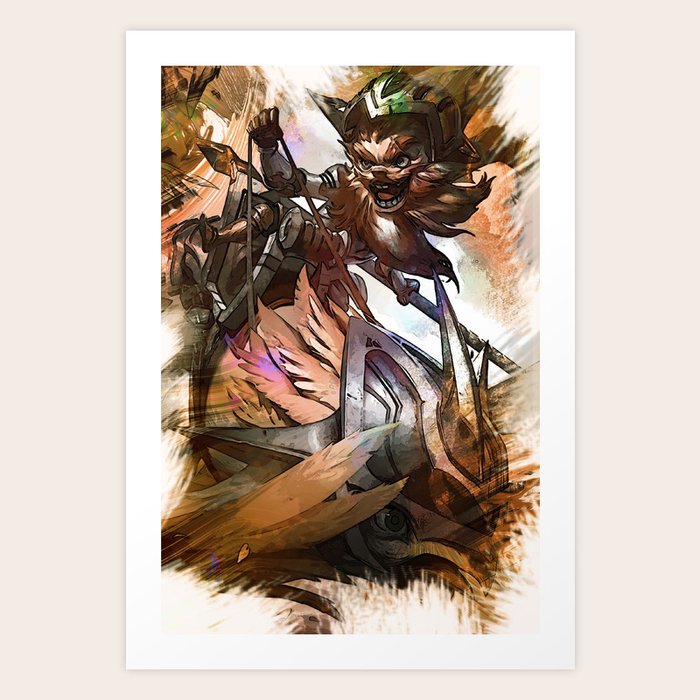 League Of Legends Kled Art Print By Naumovski