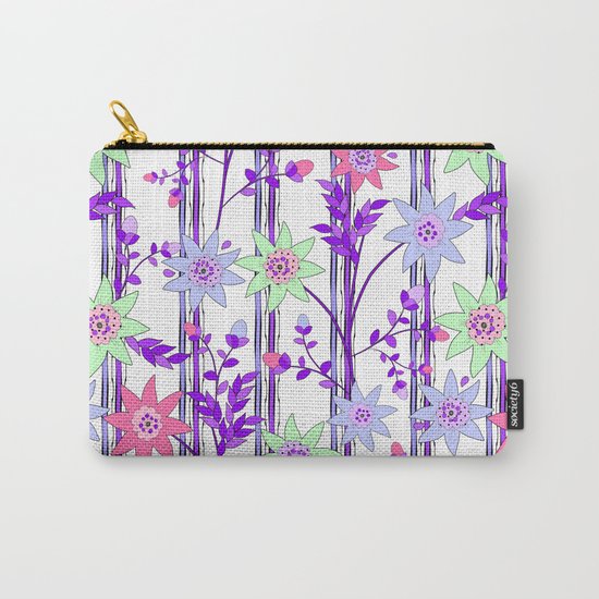 bright floral print. Carry-All Pouch
