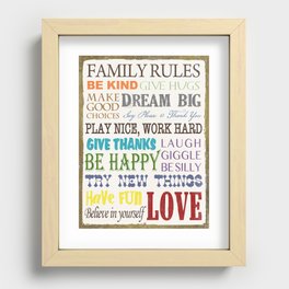 Family Rules Recessed Framed Print