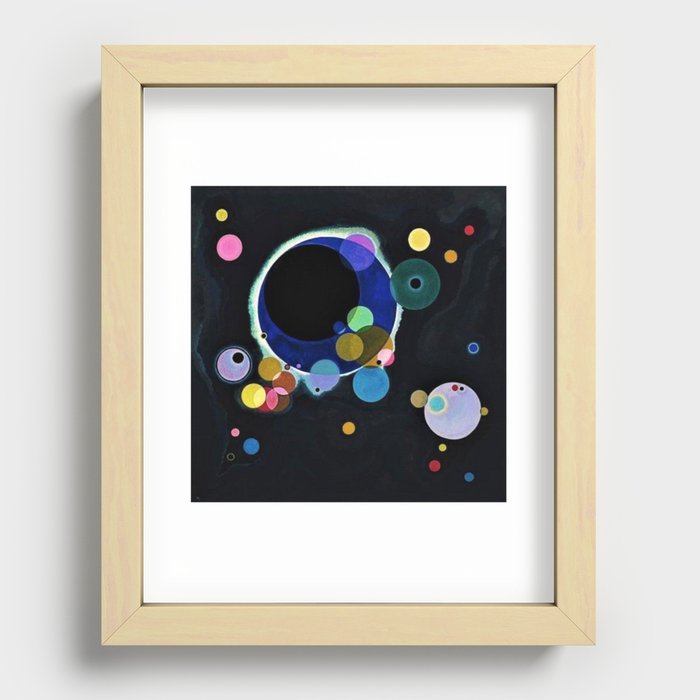 Planets & Moons (Several Circles) by Wassily Kandinsky Recessed Framed Print