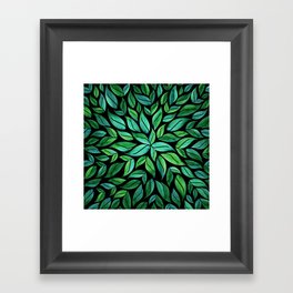 Spring Leaves Botanical Pattern Framed Art Print