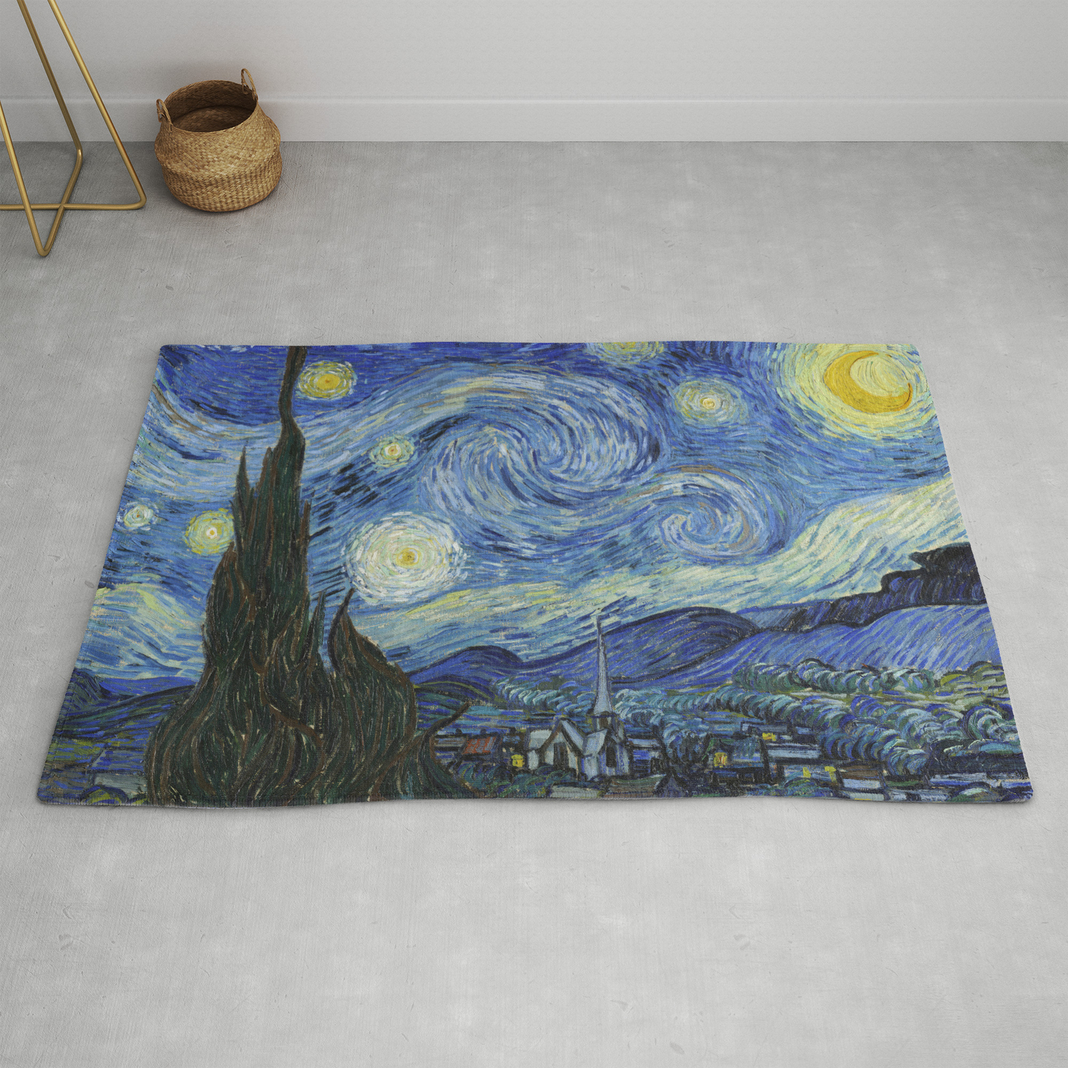 Download The Starry Night By Vincent Van Gogh Rug By Palazzoartgallery Society6 HD