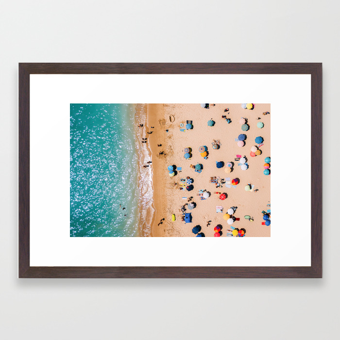 People On Algarve Beach In Portugal Drone Photography Aerial Photo Ocean Wall Art Print Framed Art Print By Radub85 Society6