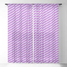 [ Thumbnail: Orchid & Light Cyan Colored Pattern of Stripes Sheer Curtain ]