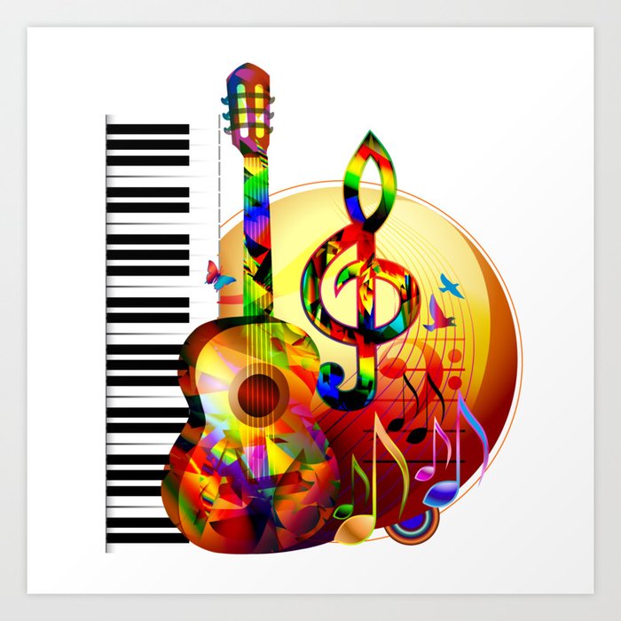 colorful music note artwork