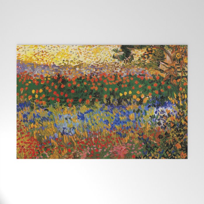 Garden in Bloom, Arles, Vincent van Gogh Welcome Mat