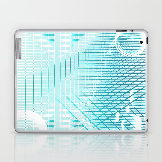 Galaxy Space Geometric blue abstract Laptop & iPad Skin